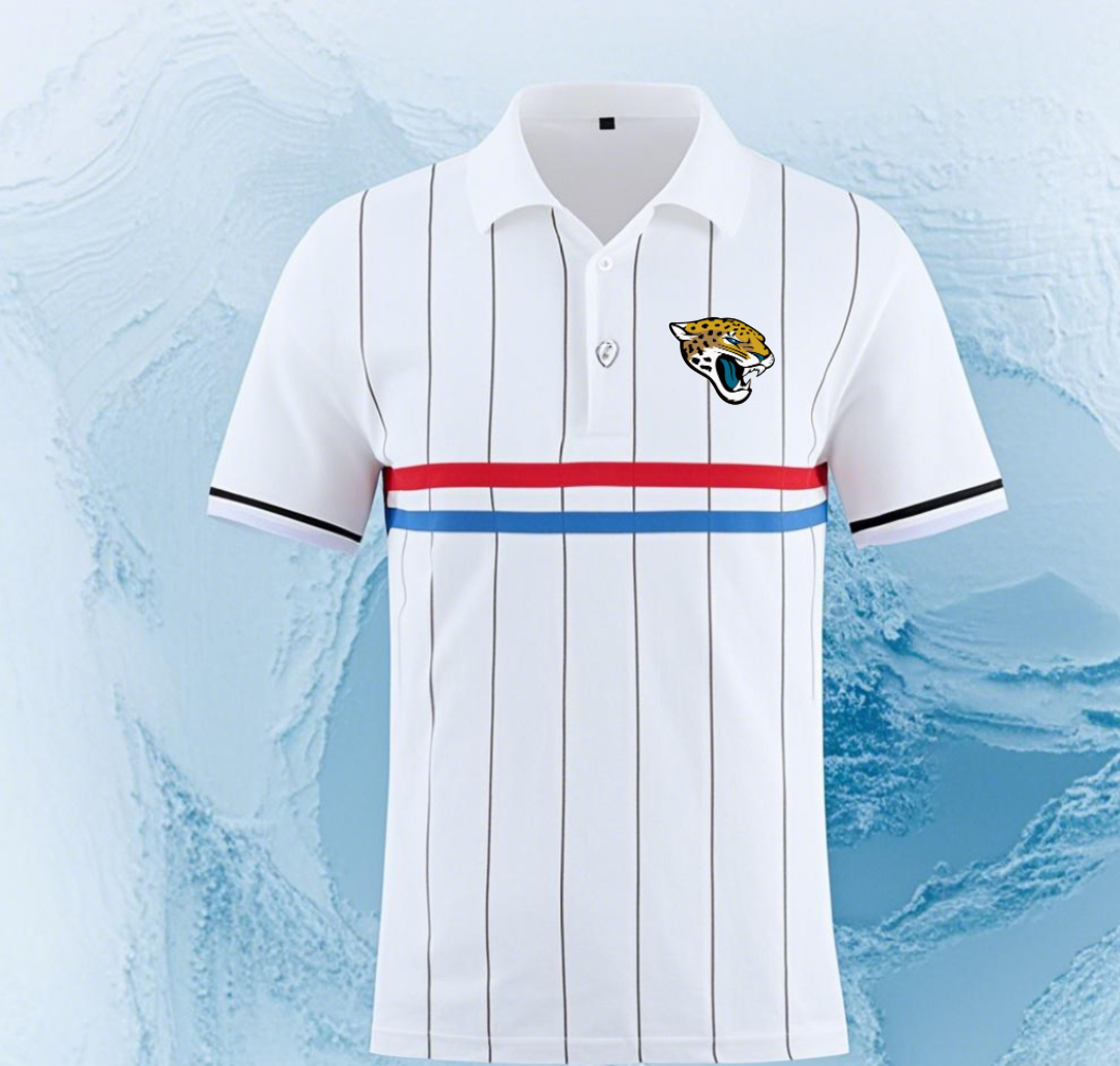 Jacksonville Jaguars white #43 Men 2025 NFL polo T shirt
